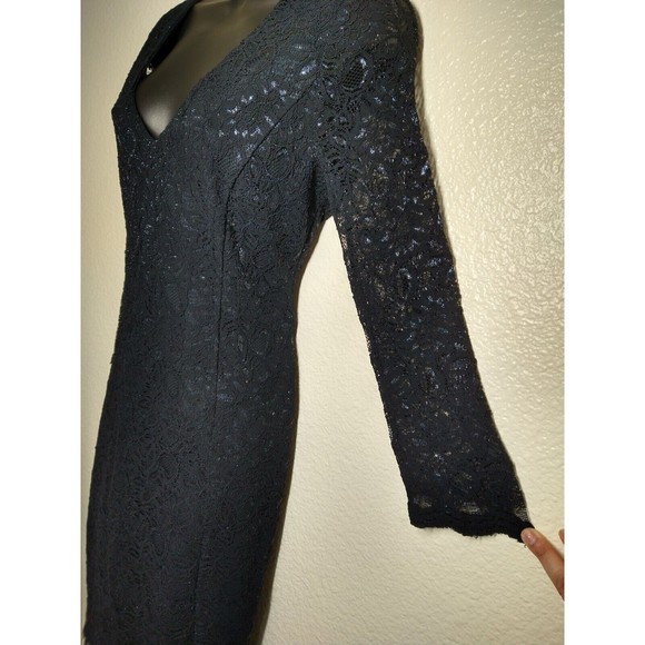 Banana Republic L'Wren Scott Collection Navy Lace Knee Length Maxi S 6 - Picture 5 of 12